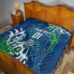 Personalized Canberra Raiders Rugby Quilt Urban Street Graffiti Style - Distressed Splatter Elements