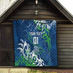 Personalized Canberra Raiders Rugby Quilt Urban Street Graffiti Style - Distressed Splatter Elements