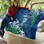 Personalized Canberra Raiders Rugby Quilt Urban Street Graffiti Style - Distressed Splatter Elements