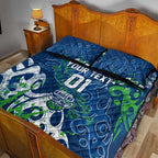 Personalized Canberra Raiders Rugby Quilt Bed Set Urban Street Graffiti Style - Distressed Splatter Elements