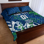Personalized Canberra Raiders Rugby Quilt Bed Set Urban Street Graffiti Style - Distressed Splatter Elements