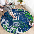 Personalized Canberra Raiders Rugby Round Carpet Urban Street Graffiti Style - Distressed Splatter Elements