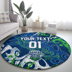 Personalized Canberra Raiders Rugby Round Carpet Urban Street Graffiti Style - Distressed Splatter Elements