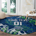Personalized Canberra Raiders Rugby Round Carpet Urban Street Graffiti Style - Distressed Splatter Elements