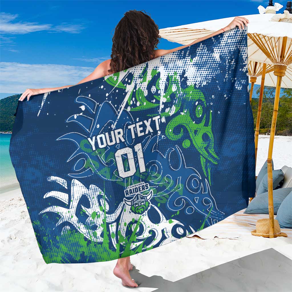 Personalized Canberra Raiders Rugby Sarong Urban Street Graffiti Style - Distressed Splatter Elements