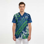 Personalized Canberra Raiders Rugby Scrub Top Urban Street Graffiti Style - Distressed Splatter Elements