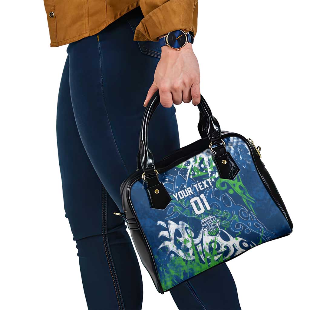 Personalized Canberra Raiders Rugby Shoulder Handbag Urban Street Graffiti Style - Distressed Splatter Elements