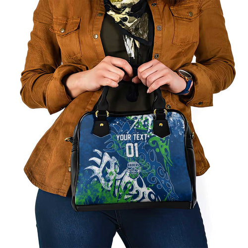 Personalized Canberra Raiders Rugby Shoulder Handbag Urban Street Graffiti Style - Distressed Splatter Elements