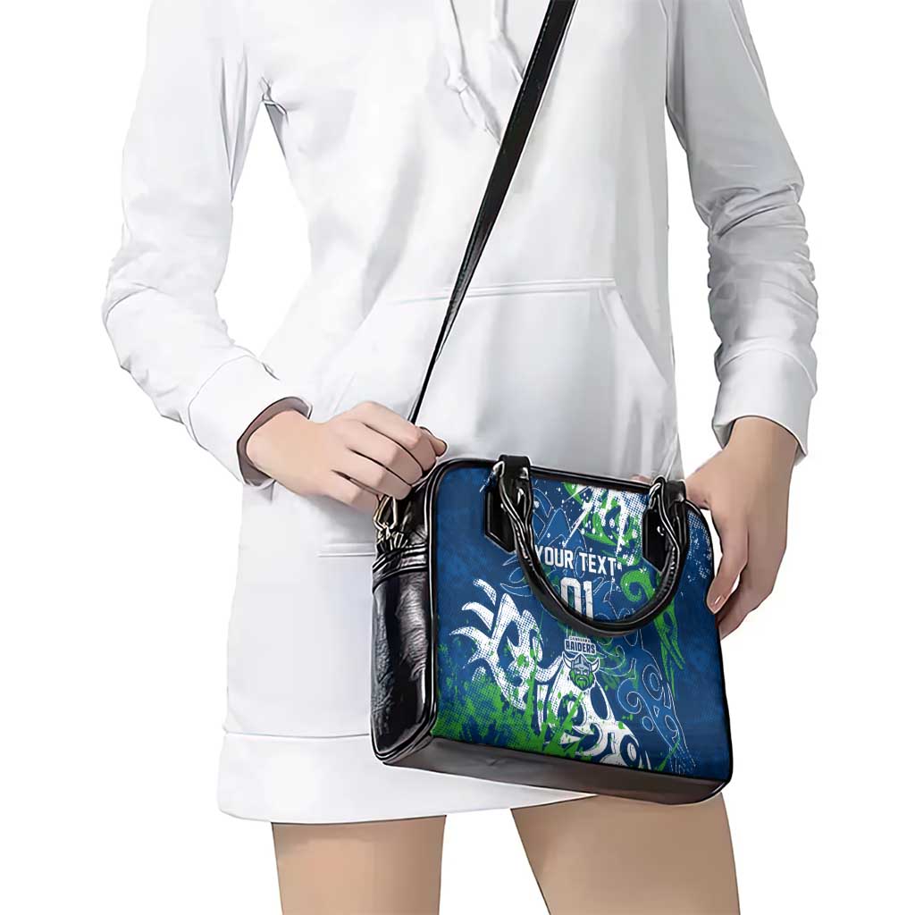Personalized Canberra Raiders Rugby Shoulder Handbag Urban Street Graffiti Style - Distressed Splatter Elements