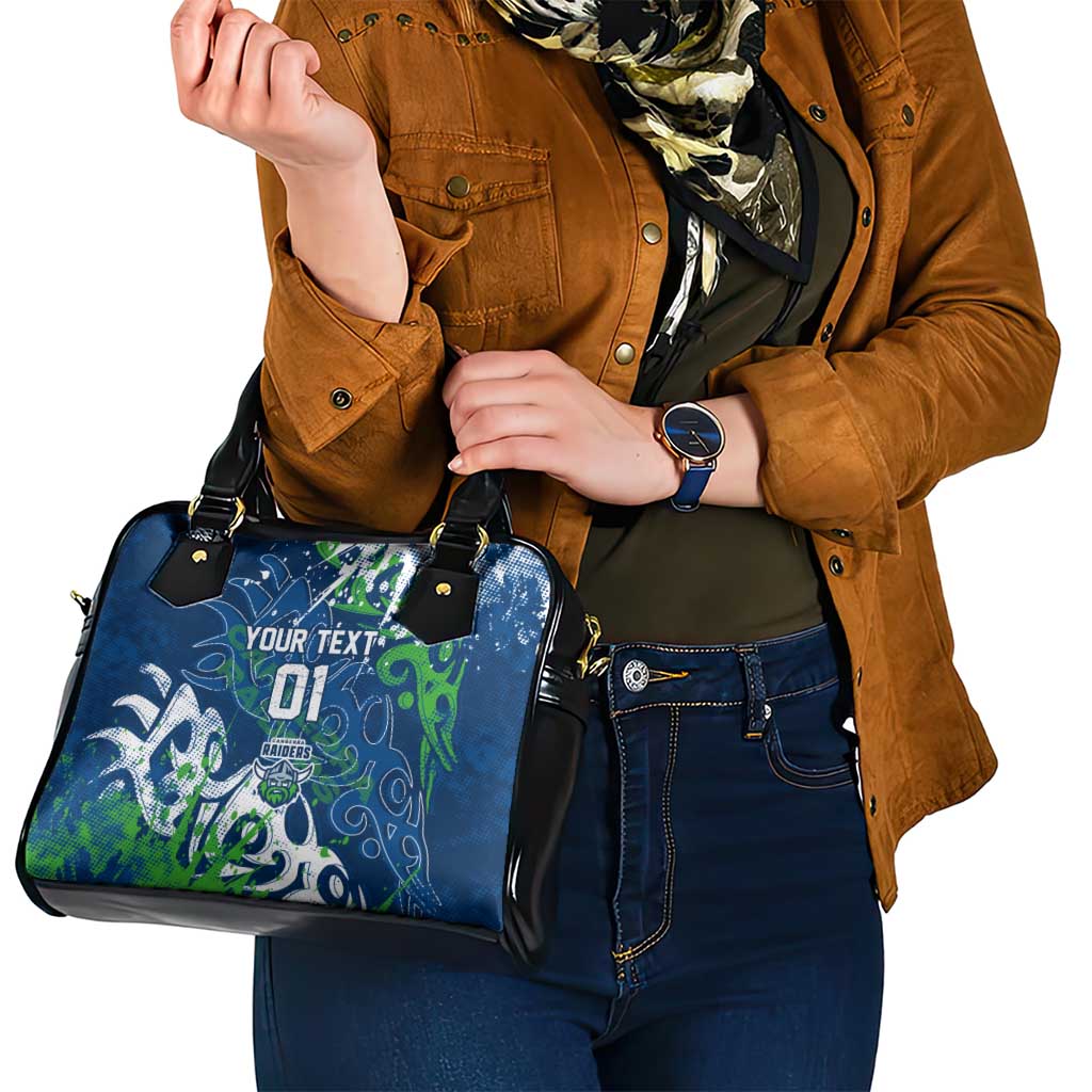 Personalized Canberra Raiders Rugby Shoulder Handbag Urban Street Graffiti Style - Distressed Splatter Elements