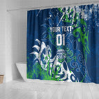 Personalized Canberra Raiders Rugby Shower Curtain Urban Street Graffiti Style - Distressed Splatter Elements