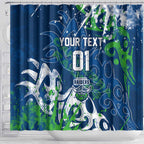 Personalized Canberra Raiders Rugby Shower Curtain Urban Street Graffiti Style - Distressed Splatter Elements