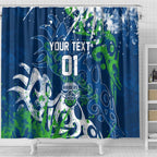 Personalized Canberra Raiders Rugby Shower Curtain Urban Street Graffiti Style - Distressed Splatter Elements