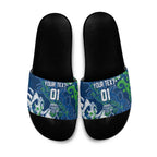 Personalized Canberra Raiders Rugby Slide Sandals Urban Street Graffiti Style - Distressed Splatter Elements