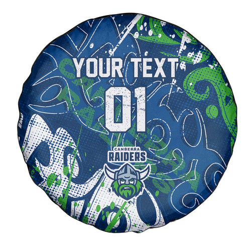 Personalized Canberra Raiders Rugby Spare Tire Cover Urban Street Graffiti Style - Distressed Splatter Elements