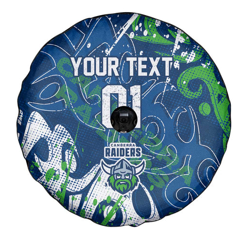 Personalized Canberra Raiders Rugby Spare Tire Cover Urban Street Graffiti Style - Distressed Splatter Elements