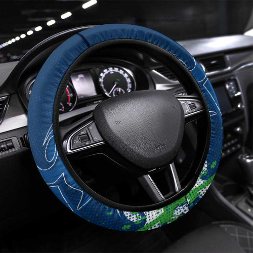 Canberra Raiders Rugby Steering Wheel Cover Urban Street Graffiti Style - Distressed Splatter Elements