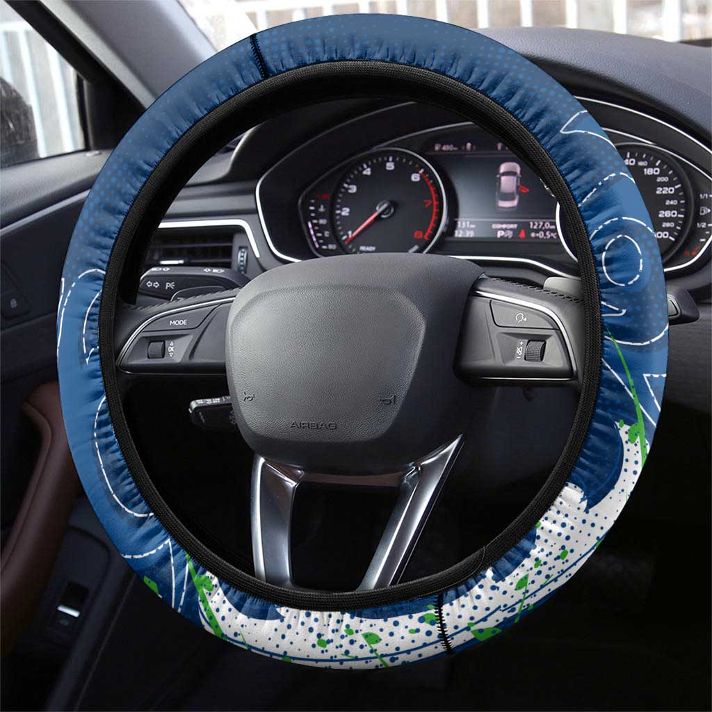 Canberra Raiders Rugby Steering Wheel Cover Urban Street Graffiti Style - Distressed Splatter Elements