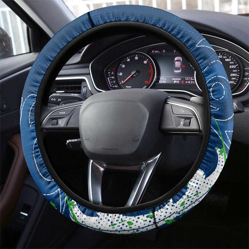 Canberra Raiders Rugby Steering Wheel Cover Urban Street Graffiti Style - Distressed Splatter Elements