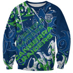 Personalized Canberra Raiders Rugby Sweatshirt Urban Street Graffiti Style - Distressed Splatter Elements