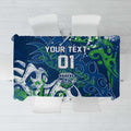 Personalized Canberra Raiders Rugby Tablecloth Urban Street Graffiti Style - Distressed Splatter Elements