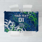 Personalized Canberra Raiders Rugby Tablecloth Urban Street Graffiti Style - Distressed Splatter Elements