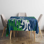 Personalized Canberra Raiders Rugby Tablecloth Urban Street Graffiti Style - Distressed Splatter Elements