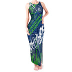 Personalized Canberra Raiders Rugby Tank Maxi Dress Urban Street Graffiti Style - Distressed Splatter Elements