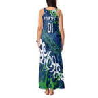 Personalized Canberra Raiders Rugby Tank Maxi Dress Urban Street Graffiti Style - Distressed Splatter Elements