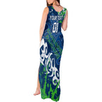 Personalized Canberra Raiders Rugby Tank Maxi Dress Urban Street Graffiti Style - Distressed Splatter Elements