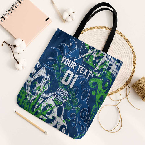 Personalized Canberra Raiders Rugby Tote Bag Urban Street Graffiti Style - Distressed Splatter Elements