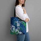 Personalized Canberra Raiders Rugby Tote Bag Urban Street Graffiti Style - Distressed Splatter Elements