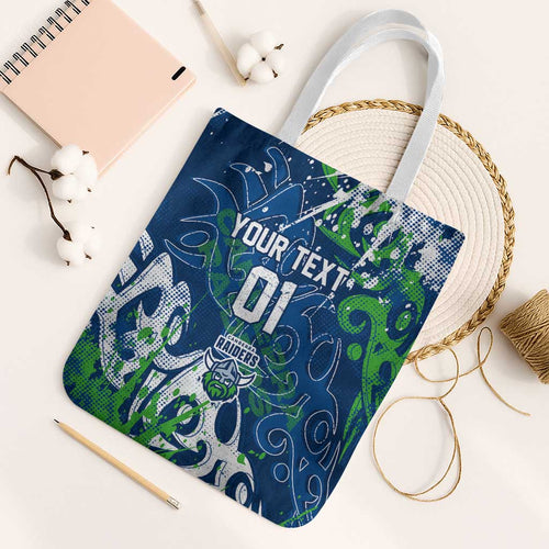 Personalized Canberra Raiders Rugby Tote Bag Urban Street Graffiti Style - Distressed Splatter Elements