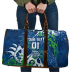 Personalized Canberra Raiders Rugby Travel Bag Urban Street Graffiti Style - Distressed Splatter Elements
