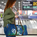 Personalized Canberra Raiders Rugby Travel Bag Urban Street Graffiti Style - Distressed Splatter Elements