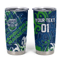 Personalized Canberra Raiders Rugby Tumbler Cup Urban Street Graffiti Style - Distressed Splatter Elements