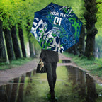 Personalized Canberra Raiders Rugby Umbrella Urban Street Graffiti Style - Distressed Splatter Elements