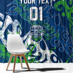 Personalized Canberra Raiders Rugby Window Curtain Urban Street Graffiti Style - Distressed Splatter Elements