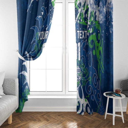 Personalized Canberra Raiders Rugby Window Curtain Urban Street Graffiti Style - Distressed Splatter Elements