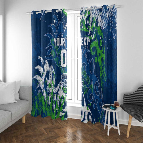 Personalized Canberra Raiders Rugby Window Curtain Urban Street Graffiti Style - Distressed Splatter Elements