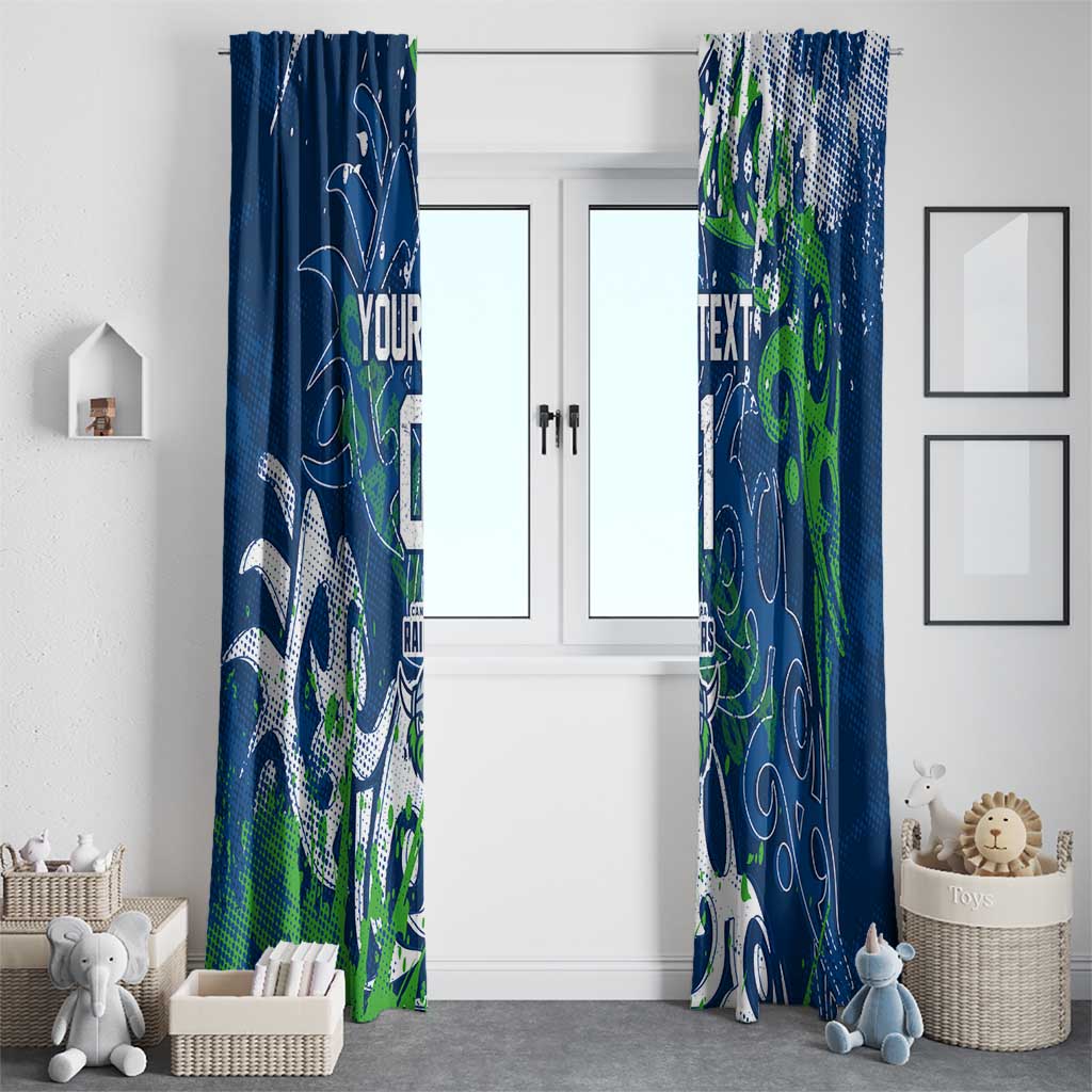 Personalized Canberra Raiders Rugby Window Curtain Urban Street Graffiti Style - Distressed Splatter Elements