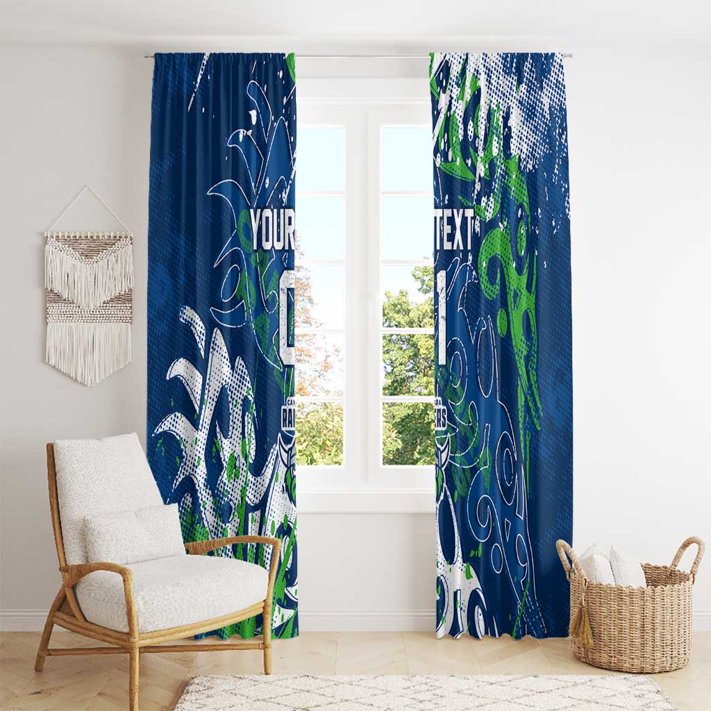 Personalized Canberra Raiders Rugby Window Curtain Urban Street Graffiti Style - Distressed Splatter Elements