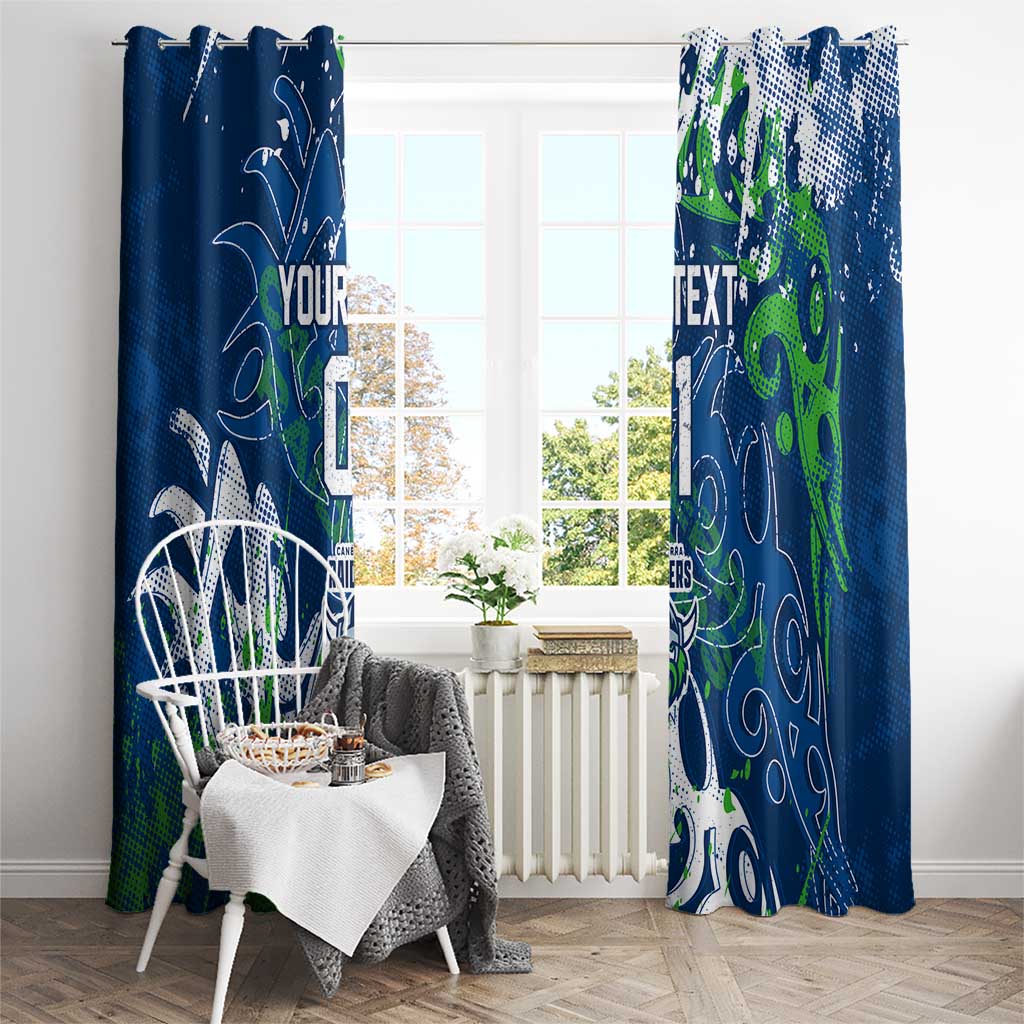 Personalized Canberra Raiders Rugby Window Curtain Urban Street Graffiti Style - Distressed Splatter Elements