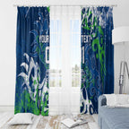 Personalized Canberra Raiders Rugby Window Curtain Urban Street Graffiti Style - Distressed Splatter Elements