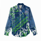 Personalized Canberra Raiders Rugby Women Casual Shirt Urban Street Graffiti Style - Distressed Splatter Elements
