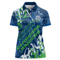 Personalized Canberra Raiders Rugby Women Polo Shirt Urban Street Graffiti Style - Distressed Splatter Elements