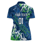 Personalized Canberra Raiders Rugby Women Polo Shirt Urban Street Graffiti Style - Distressed Splatter Elements