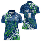 Personalized Canberra Raiders Rugby Women Polo Shirt Urban Street Graffiti Style - Distressed Splatter Elements