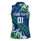 Personalized Canberra Raiders Rugby Women Sleeveless Polo Shirt Urban Street Graffiti Style - Distressed Splatter Elements