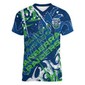 Personalized Canberra Raiders Rugby Women V-Neck T-Shirt Urban Street Graffiti Style - Distressed Splatter Elements